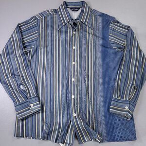 Vintage Donegal Shirt Mens Large Multicolor Striped Long Sleeve Button Up Top